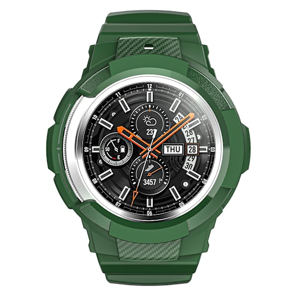 For Samsung Galaxy Watch4 Classic 46mm TPU Watch Strap Justerbar Band med Integrert Klokkeetui (FMY) Turquoise Samsung Galaxy Watch4 Classic
