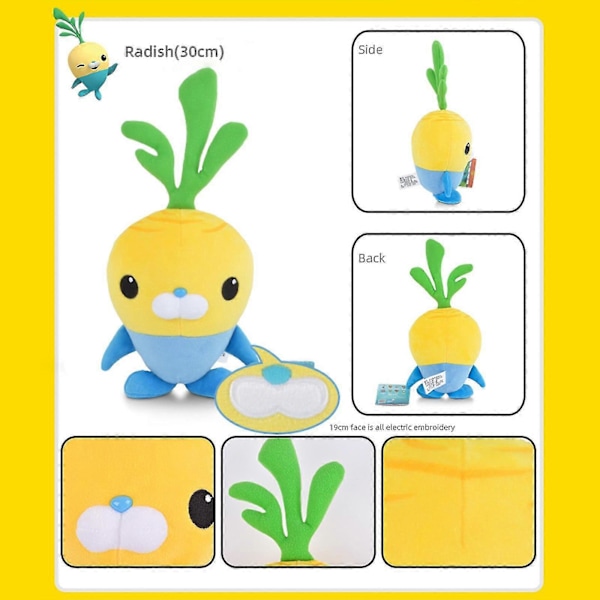 Animerade Mjukdjur Havsdjur, 30cm Havstulpaner Octonauterna Gosedjur Mjuk Kudde, Barnpresent, Heminredning [hy] (FMY) Tweak