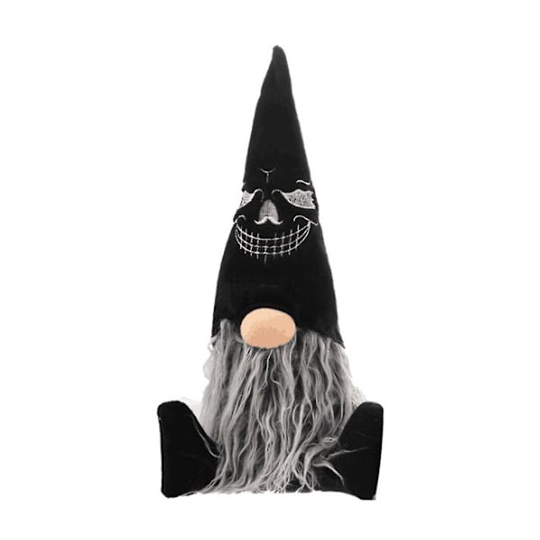 Halloween-kääpiö Käsintehty Tomte Ruotsalainen Kääpiö Istumassa Nisse Skandinaavinen Kääpiö (FMY) Black