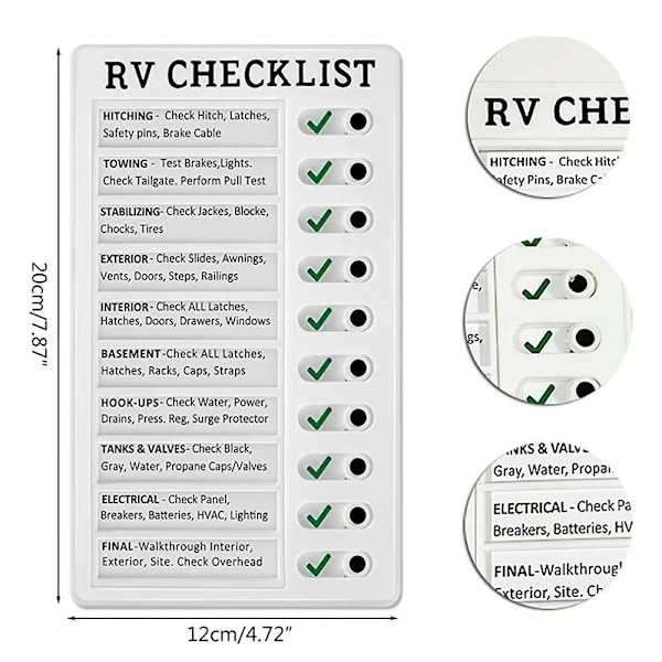 Memo-muovitaulu Rv-tarkistuslista/Omat askareeni/Muistutus vanhustenhoidosta (FMY) RV Checklist