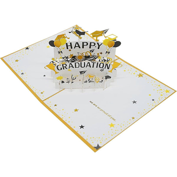 Graduations-pop-up-kort, håndlavet 3D lykønskningskort, glædelig afslutning af børnehave (FMY)