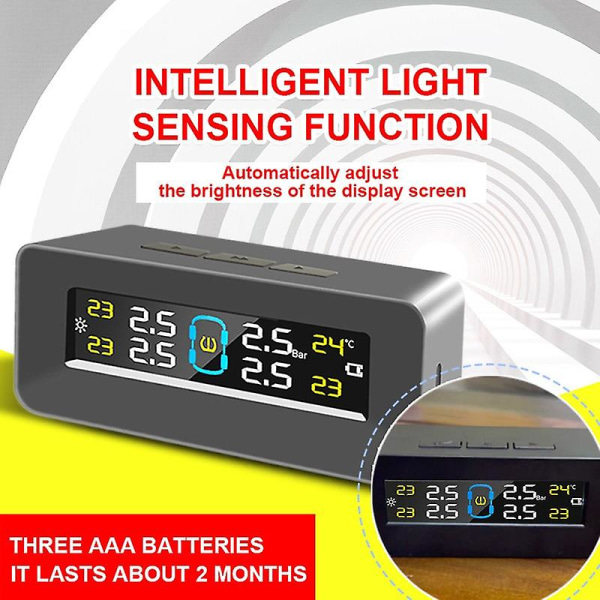 Batterityp Däcktrycksmätare Extern sensor Trådlös bil Universal däcktrycksmätare (ingår ej batteri) (FMY)