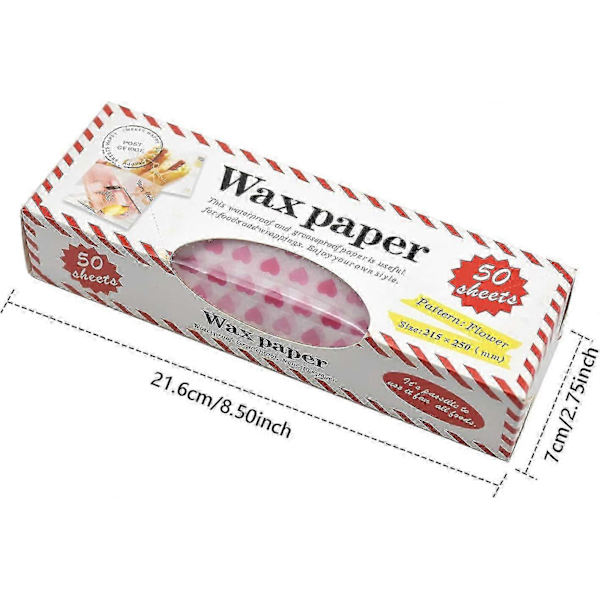 50 Ark Matpapper, Bivaxduk Matpapper, Vaxduk för Smörgås Bröd Hamburgerjn  (FMY)