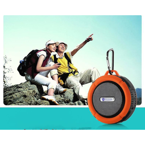 Bluetooth högtalare - Bärbara högtalare Bluetooth trådlös, 5w högt stereoljud, LED-ljus, 3 timmars speltid, Ipx5 vattentät (orange) (FMY)