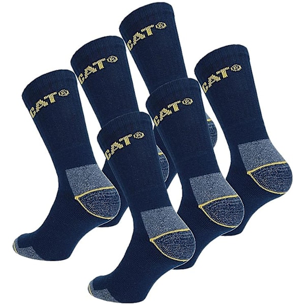 6 Par CAT Herr Vuxen Kraftiga Industriella Arbetsstrumpor (FMY) Navy 6-11