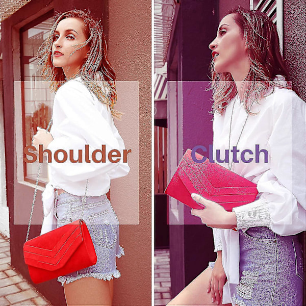 Dame Clutch, 3d Flanell Bryllup En Skulder Crossbody Middagsveske Clutch Multi-farge valgfritt (FMY) wine red