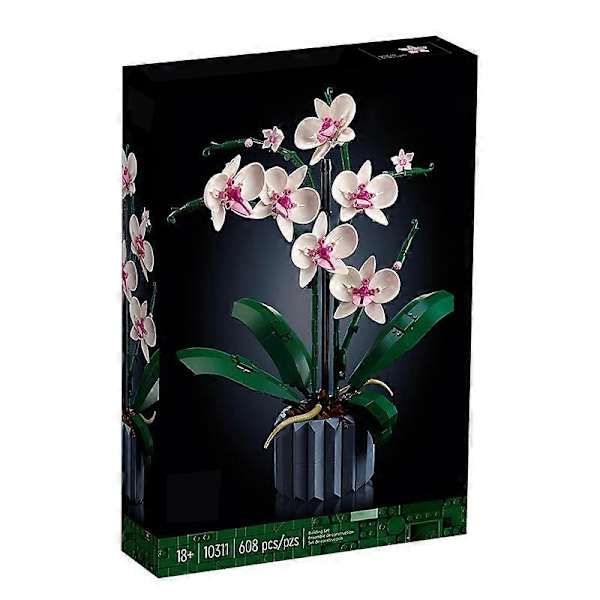 Konstgjord Växtbyggset med Blommor, Heminredningspresent för Vuxna, Botanisk Kollektion (FMY) orchid