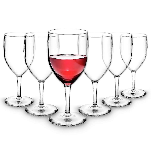 Premium Plast Uknuselige Gjenbrukbare Rødvin Glass 100ml, Sett Med 6 (FMY)