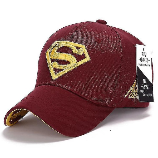 Talvi Superman Miesten Baseball-lippis Snapback Urheilukuski Säädettävä Hattu (FMY) Wine Red And Yellow