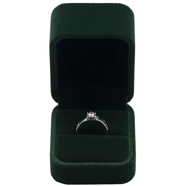 Klassisk fløyelsforlovelsesringboks, ørepynt-etui, gaveboks (FMY) Green
