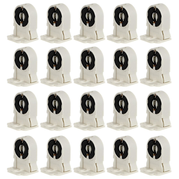 20 st T8/G13 Lysrörsfäste Värmebeständigt Lamphållare Hushållsljusrörshållare För Hem Kontor Sovrum (vit) (FMY) White 3.60X2.80X2.20CM
