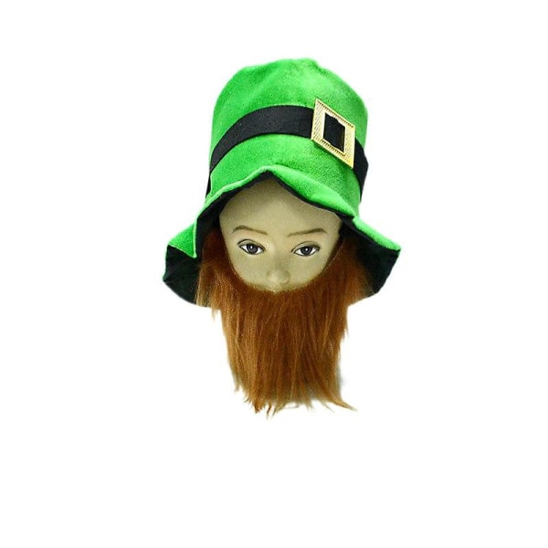 St. Patricks Day Irländsk Liten Hatt + Brun Skägg Festkostym Rekvisita, wz-1730 (FMY)