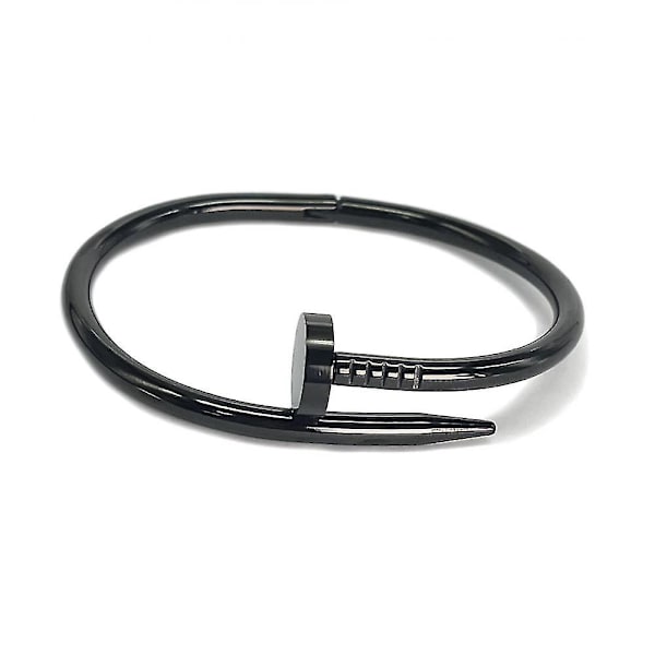 Rustfrit stål fashionabel nitte armbåndGlat overflade design - ya  (FMY) Schwarz