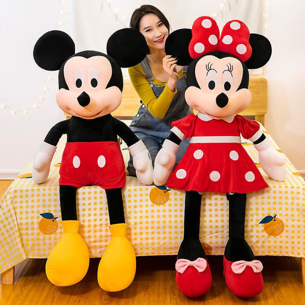 Mickey Minnie Mus Plush Legetøj Fyldte Bløde Dukker Pude Pude Børn Elskere Fødselsdag Gave (FMY) Minnie 75cm