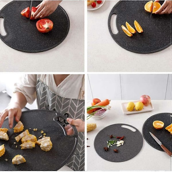Svart - Multifunktionell Rund Skärbräda i Plast för Grönsaker, Frukt, Bröd, Ost, 31cm (1 st) (FMY)