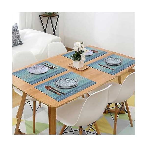 Dekkebrikker sett med 8 dekkebrikker for spisebord innendørs utendørs bordmatter Varmebestandig vaskbar Pla (FMY)