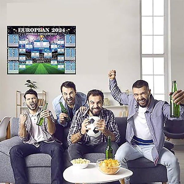 2024 Tyska EM-matcher Schema Matcher Fotboll Affischer Väggkarta Kalender  (FMY) L