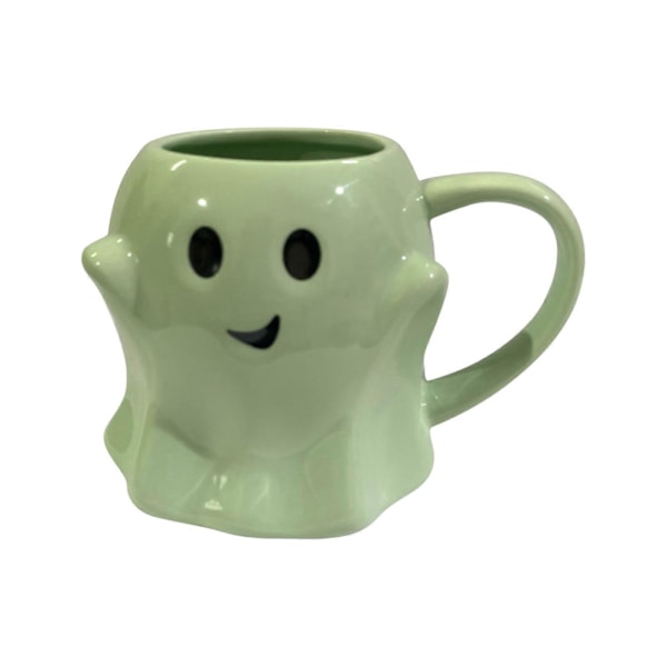 14oz Halloween-aavelimuuki söpö keramiikka-aavekahvimuki Ihastuttava aavekoriste Pelottava aave Ghostface-muki Kahvikuppeja aikuisille lapsille naisille (FMY) Green One Size