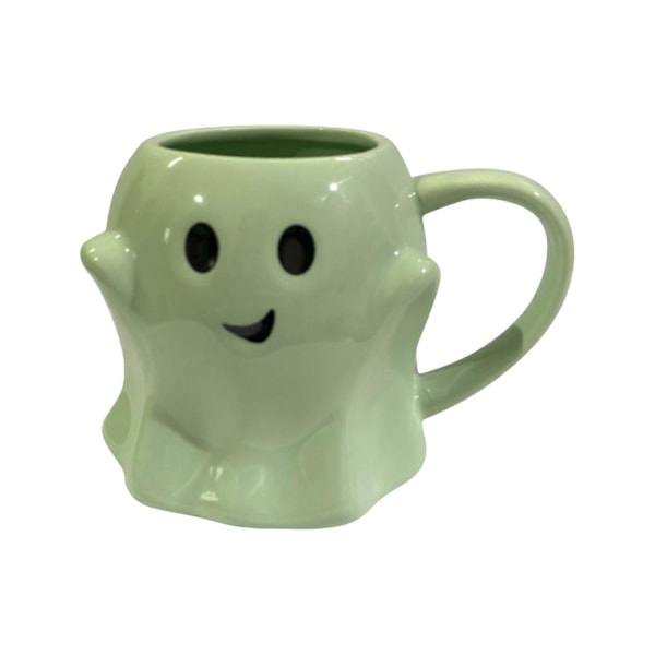14oz Halloween Spøkelseskopp Søt Keramisk Spøkelseskopp Koselig Spøkelsesdekorasjon Skummel Spøkelseskopp Ghostface-kopp Kaffebeger for Voksne Barn Kvinner (FMY) Green One Size