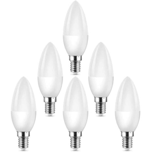 6-pack E14 liten Edison-skruv (ses) LED-lampor som motsvarar halogenlampor 40w C37 400lm 3000k varmvit (FMY)