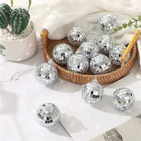 30 kpl Disco Peilipalloja 2 tuumaa Heijastava Peilipallo Riippuva Pallo Juhliin Koti Koristeluun (FMY) Silver