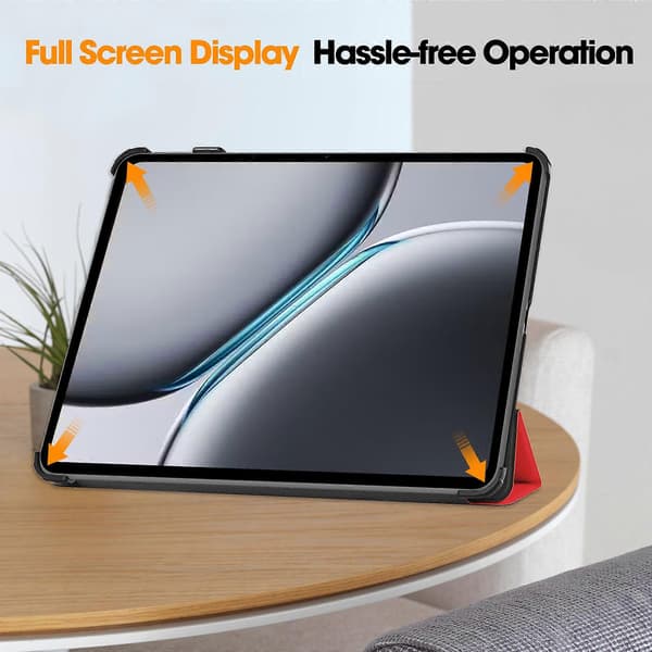 For OnePlus Pad 2 Etui - Støtsikker Lær Stativ Tablettdeksel (FMY) Red