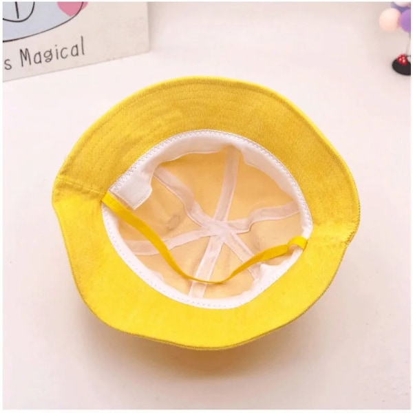 Pikachu Barnhattar Tryckt Fiskarhatt Japansk Anime Pot Tecknad Solskydd Bucket Hatt (FMY) Mesh-yellow 48-51cm