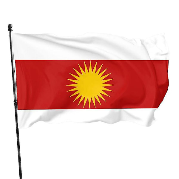 Anpassad 90x150cm Jezidi-flagga/yezidische Flagge/drapeau Yezidi Lalish/tausi Melek/ezdi/ezdixan' för hemdekoration, 2,2 (FMY) 60 x 90cm