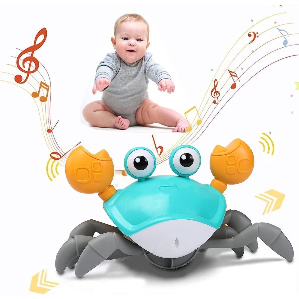 Krabbelegetøj til 1-årige, interaktiv sansning med musik og lys, perfekt gave til småbørn (FMY)