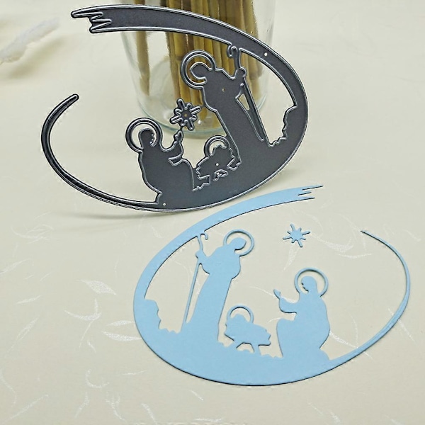 Joulu Jeesus Metallileikkausmuotit Stencil DIY Scrapbooking Album Paper Card Template Muotti Prässäys Koristelu (FMY)