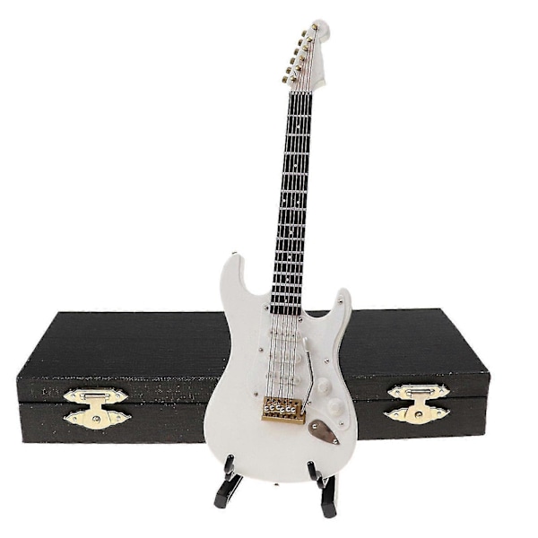 Ornamental Miniatyr Replika Gitarrer Mini Klassisk Gitarr/elgitarr Modell Julgransprydnad (FMY) White Electric Guitar