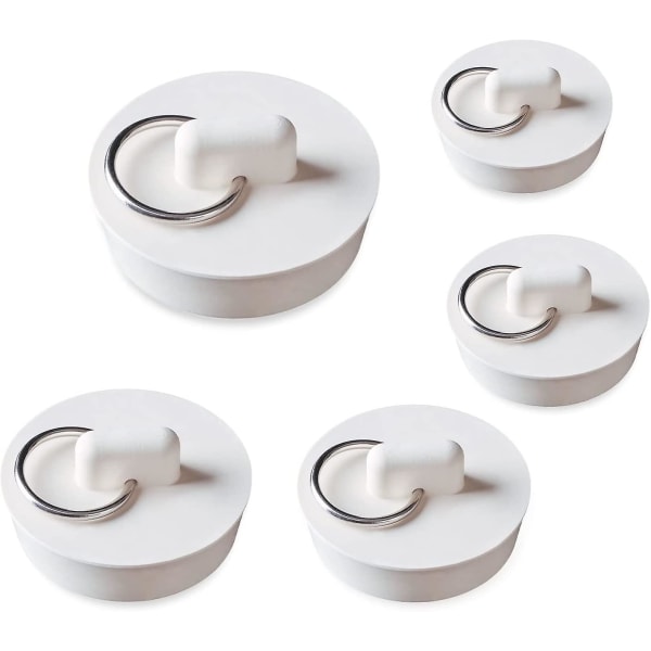 Nitaiun 5-pack Badkarspropp Gummiblandare Propp 5 Storlekar Vit Handfat Avloppspropp Set Sänka Propp För Badkar, Kök Badrum (FMY)