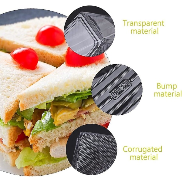 50 stk. Sandwich Emballagebokse Sandwich Etui Sandwich Trekantbokse (FMY)