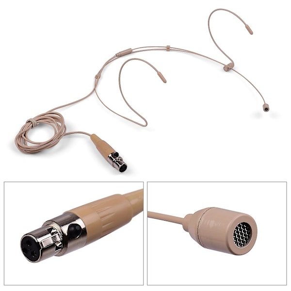 Lättviktigt huvudburet headsetmikrofon kondensatormikrofon 3,5 mm kontakt kompatibel med Sennheiser trådlöst 3 pin XLR