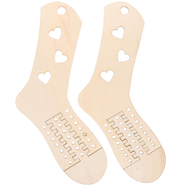 2 st Sock Blockers Träsockblock för Stickning Virkning Strumpor Stickformar Sockform (FMY) Light Yellow 30X20cm