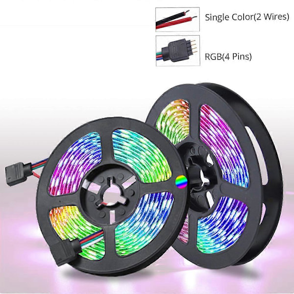 5M LED Strip Lys Ikke Vanntett DC 12V Hvit Varm Hvit Blå Rød Grønn Bånd Tape Sterkere 2835 Strip Hjem Dekorativt Lys (FMY) White Not waterproof