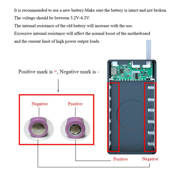 LCD-skjerm QC3.0 PD 12x18650 batteri for etui 5W/10W trådløs ladestasjon for (FMY)