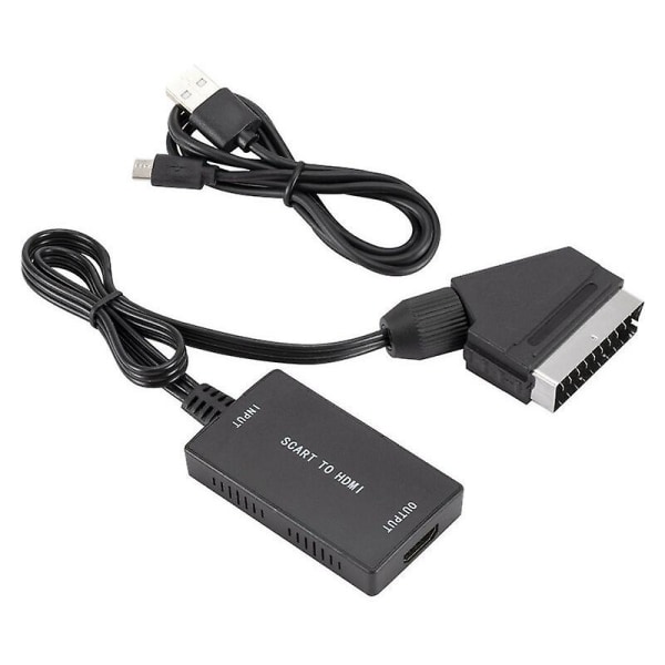 HDMI-kabel Scart til HDMI-konverter Scart-til-HDMI-adapter 1080p/720p HD-videolydkonverter med usb-kabel (FMY)