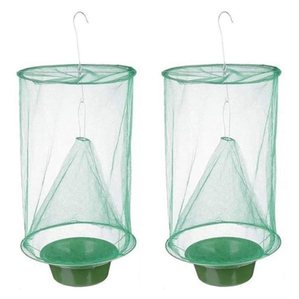 Fluefeller Utendørs, Ranch Fluefangerpose, Gjenbrukbart Fluedreperbur, Fluemiddel For Utendørs Og Innendørs (ingen Åte) (FMY) 2 Pack