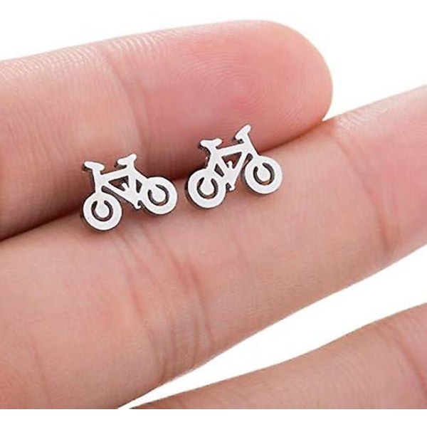 Heytea rustfritt stål 4 farger Tiny Bike Bicycle Stud øredobber for jenter (FMY)