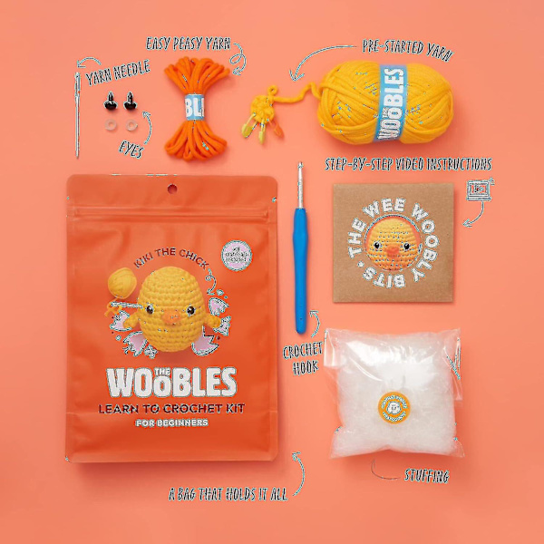 Virka Kit för Nybörjare DIY Virkad Plyschdjurskit Nybörjarvirkningskit (FMY) chick