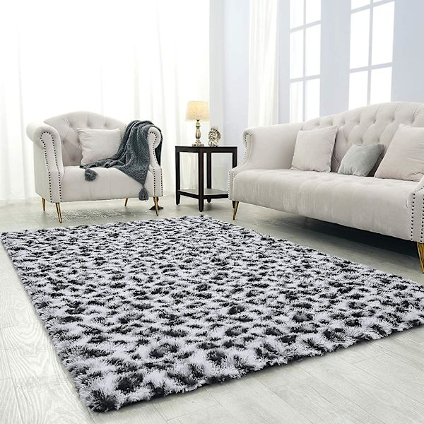 NOAHAS Fluffig Leopardmönstrad Matta Gepardmönstrad Matta Mjuk Bekväm Tryckt Matta för Sovrum Vardagsrum Hem Västerländsk Dekor (FMY) colour 1 92X153cm