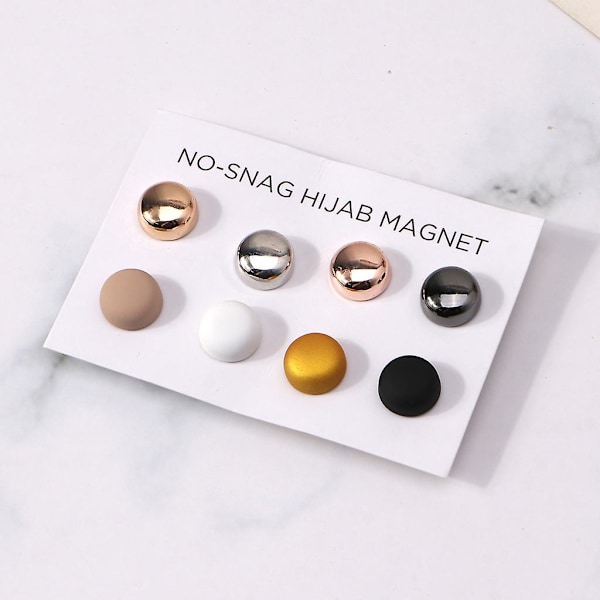 Magnetisk muslimsk sjalnål för kvinnor, 8 st, dubbel funktion, brosch av legering (FMY)