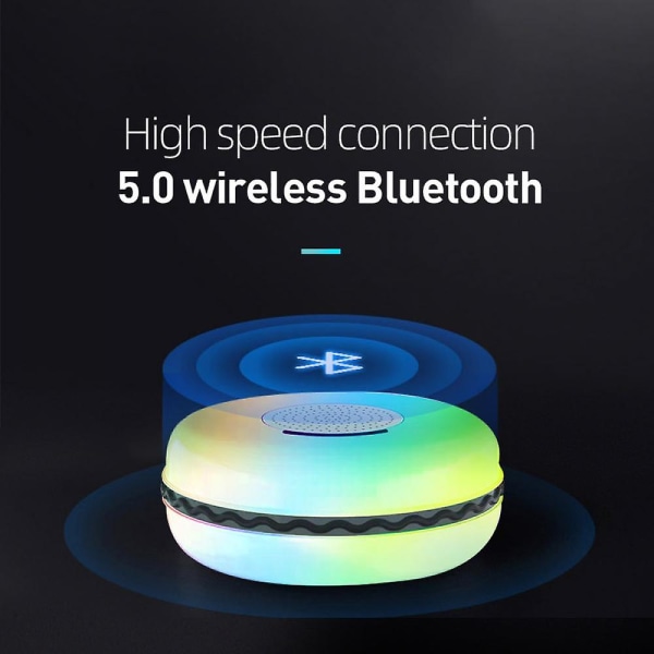 Ipx67 vanntett høyttaler, bærbar Bluetooth 5.0 trådløs høyttaler, lengre spilletid Rgb-lys, 360 surroundlyd rik bass for utendørs (FMY)