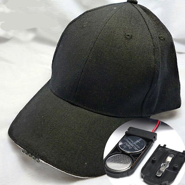 Kädet Vapaat Lippis Päälampulla Baseball-Lippis Kirkkaat Led-Valot Unisex Taskulamppu Ulkoilulippis (FMY) Black