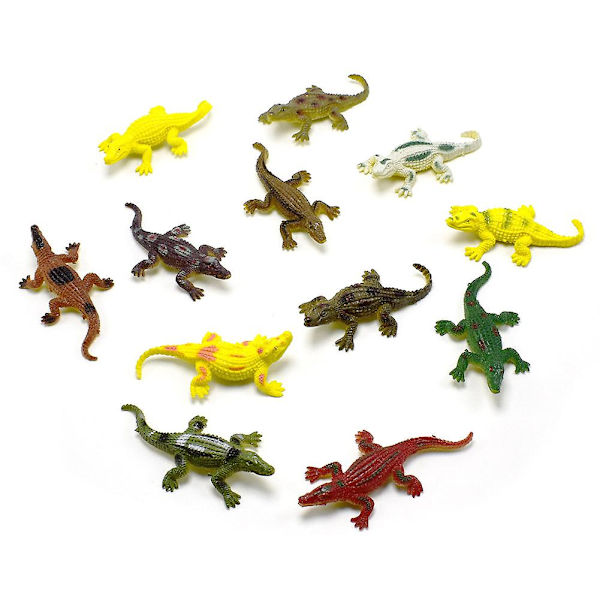 Haloppe 12 st färgglada realistiska krokodil djur PVC modell barn skämt prop barn leksak (FMY) #Crocodile