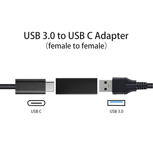 2 st USB Typ C 3.1 Hona till 3.0 A Hona Data Synkronisering Laddningsadapterkontakt Ft  (FMY)