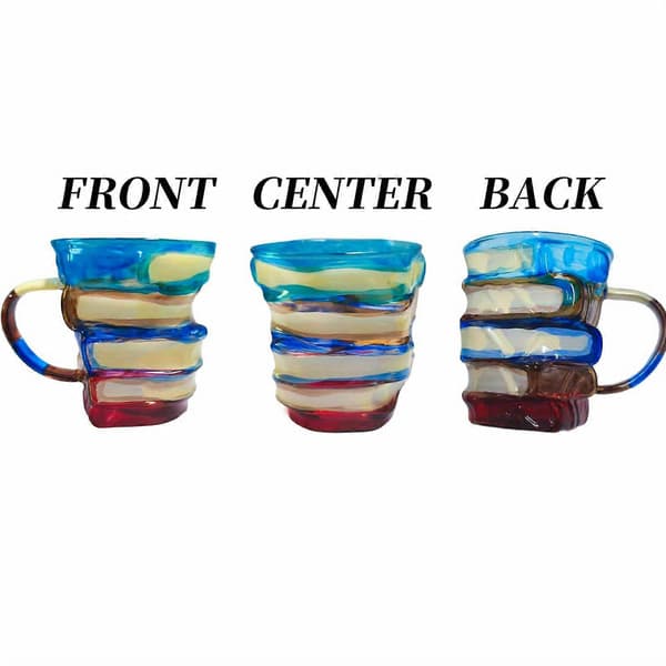 3D Färgglada Böcker Mugg Stack (450ml) - Packa upp Kaffekonstpresent för Bokälskare, Nyhetskaffemuggar (FMY)