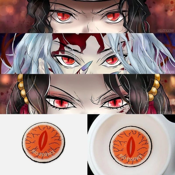 1 par Cosplay farvekontaktlinser Nezuko Cosplay Anime øjenkontakter Pink linser Demon Slayer Cosplay linser (FMY) Muzan