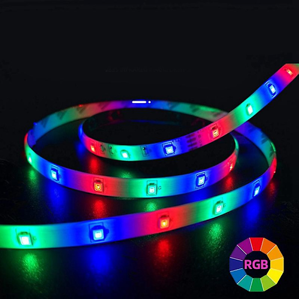 LED-remsa 5050 RGB Vattentät LED-belysning 5 Meter Bluetooth App-kontroll för hem och utomhusdekoration (FMY) As shown